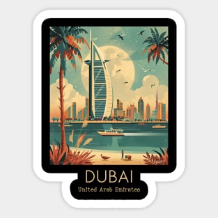 A Vintage Travel Illustration of Dubai - United Arab Emirates Sticker